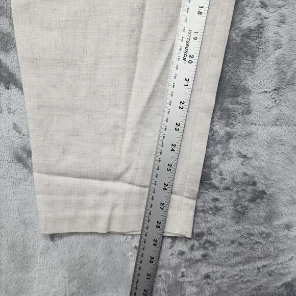 Vintage Sag Harbor Pants Womens 12 Tan Linen Blend Pleated High Rise Tapered - Picture 9 of 11